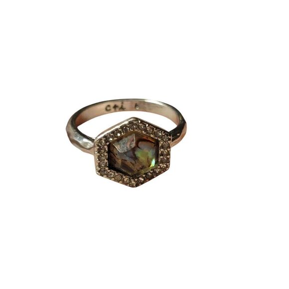 Chloe + Isabel Green and Brown Hexagonal Ring - Picture 2 of 5